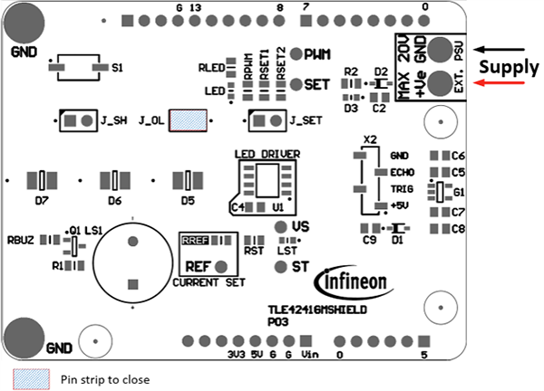 Location Circuit - Infineon Technologies TLE4241SYS_SHIELD Evaluation Board